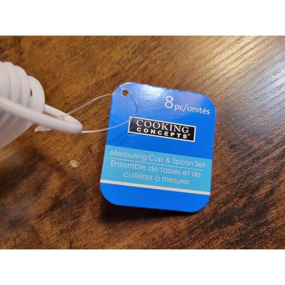 New Cooking Concepts Set Of 8 White Nesting Measuring Cups & Spoons - Picture 2 of 4